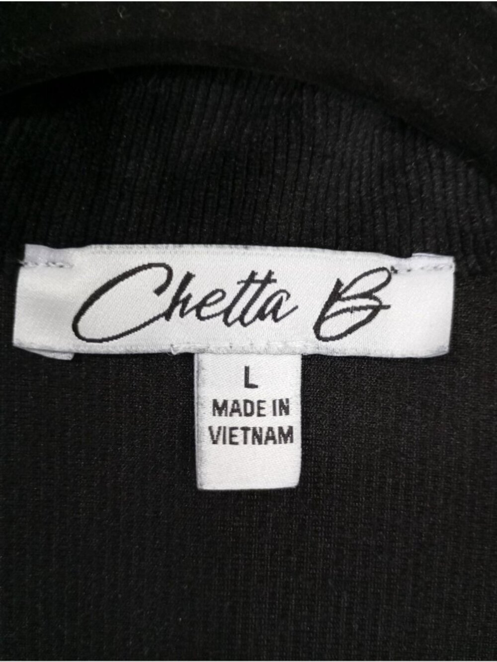 Chetta B Black Velour Long-Sleeve Tunic Dress Half-Zip Collar Size L - Picture 2 of 10